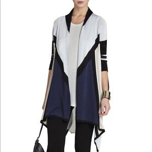 Bcbgmaxazria beret blue hi low cardigan small